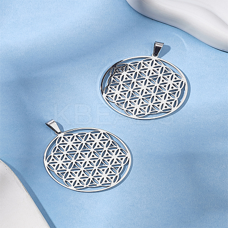 2Pcs 304 Stainless Steel Pendants STAS-LP0004-47P-1