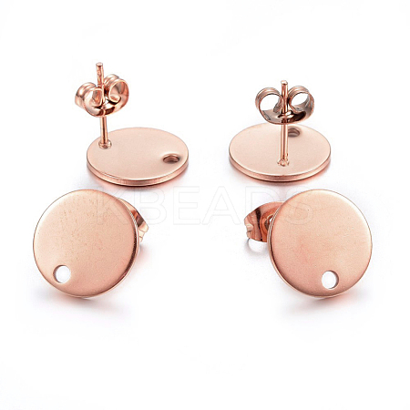 Ion Plating(IP) 304 Stainless Steel Stud Earring Findings STAS-K184-01-03RG-1