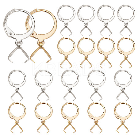 20 Pair 2 Color 304 Stainless Steel Leverback Earring Findings EJEW-AB00047-1