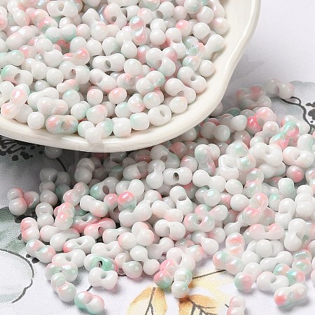 Two Tone Baking Paint Glass Seed Beads SEED-F005-01A-08-1