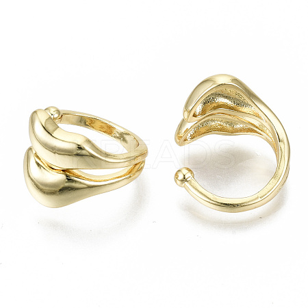 Brass Cuff Earrings X-EJEW-S201-244G-NR-1