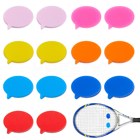 14Pcs 7 Colors Speech Bubble Silicone Tennis Racquet Dampener AJEW-FH0004-58-1