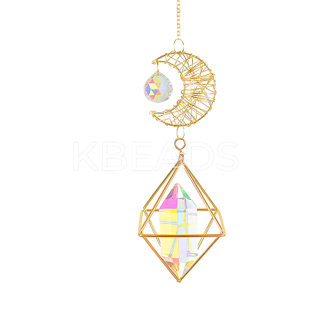 Moon Iron Hollow Big Pendant Decorations LS-DJEW-PW0007-07C-1