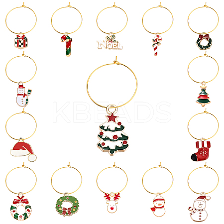 30Pcs 15 Style Alloy Enamel Pendants PALLOY-SC0003-94-1