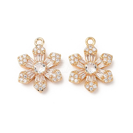 Brass Micro Pave Cubic Zirconia Pendants ZIRC-L105-04C-G-1