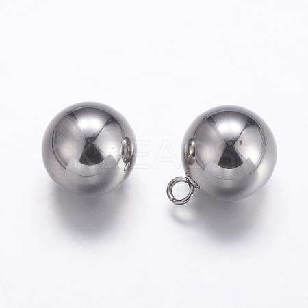 Tarnish Resistant 201 Stainless Steel Sphere Charms STAS-K146-048-10mm-1