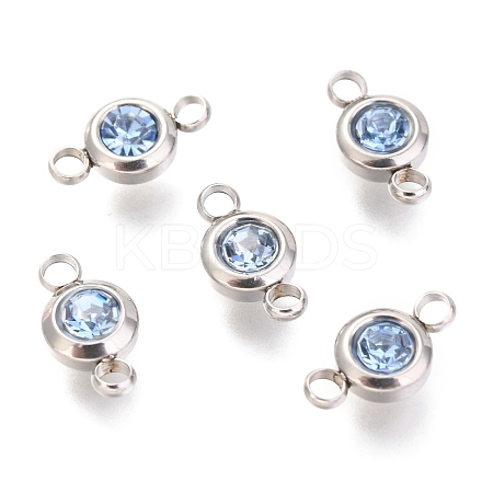 304 Stainless Steel Rhinestone Links Connectors LS-X-STAS-P237-17P-15-1