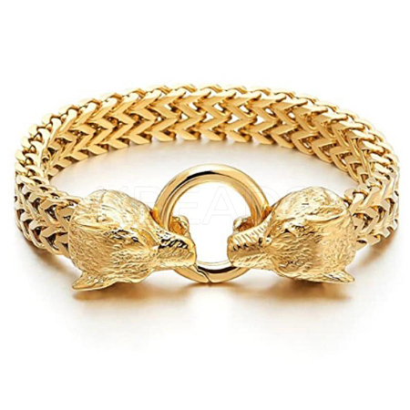 Wolf Viking 304 Stainless Steel Wheat Chain Bracelets for Men FS-WGC8E20-12-1