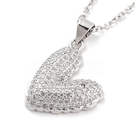 Valentine's Day Brass Micro Pave Clear Cubic Zirconia Pendant Necklaces LS-NJEW-B101-06P-1