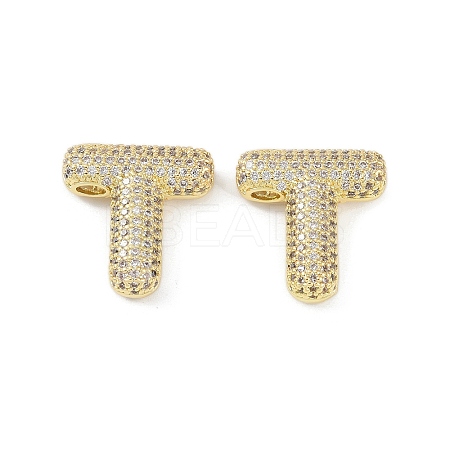 Brass Micro Pave Clear Cubic Zirconia Pendants KK-Z041-01G-T-1