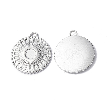 Tarnish Resistant 304 Stainless Steel Pendant Cabochon Settings STAS-C066-13P-1