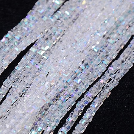 Electroplate Glass Bead Strands EGLA-J028-4x4mm-AB21-1