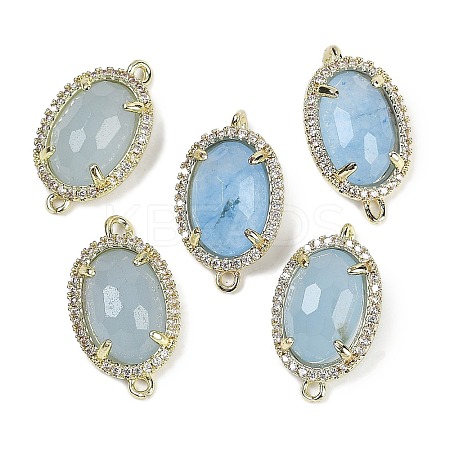 Dyed Natural White Jade Faceted Oval Links G-B126-07G-01-1