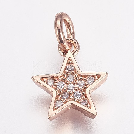 Brass Micro Pave Cubic Zirconia Charms LS-ZIRC-G087-35RG-1