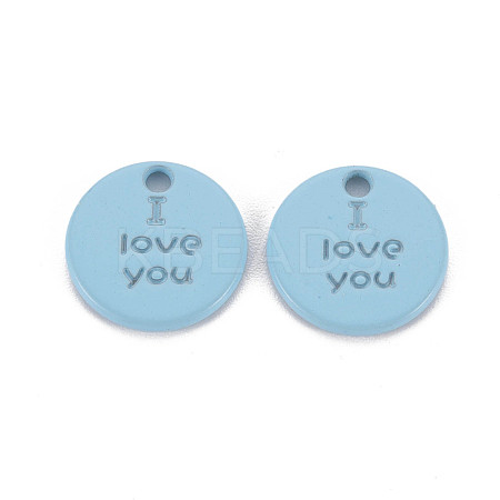 Spray Painted Alloy Charms for Valentine's Day PALLOY-Q433-027G-RS-1