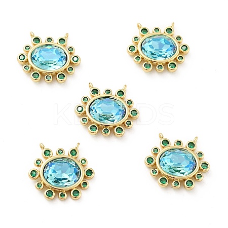 Brass Cubic Zirconia Pendants KK-G419-04G-04-1