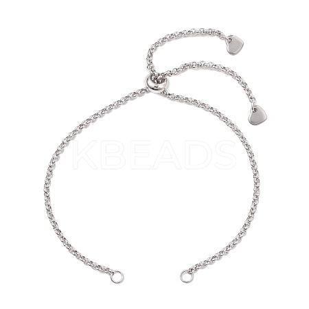 2MM 304 Stainless Steel Rolo Chain Slider Bracelet Making AJEW-JB01406-1