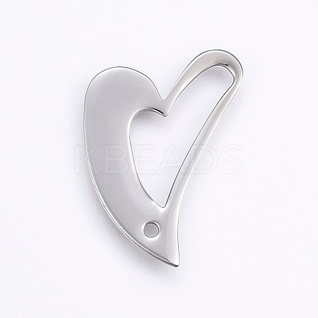 Tarnish Resistant 304 Stainless Steel Open Heart Pendants LS-STAS-I094-17P-1