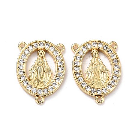 Eco-friendly Brass Micro Pave Cubic Zirconia Multi-strand Links KK-D066-08G-RS-1