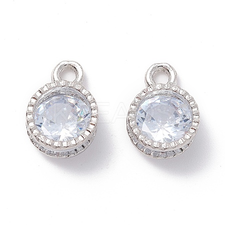 Alloy Clear Cubic Zirconia Charms LS-ZIRC-A022-04P-1