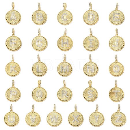 Brass Micro Pave Clear Cubic Zirconia Pendants KK-L253-17G-1