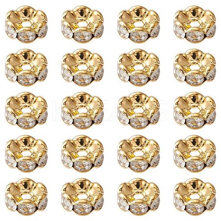 Brass Rhinestone Spacer Beads RB-YW0001-05D-01G-1