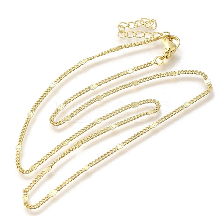 Rack Plating Brass Curb Chain Necklaces LS-MAK-L042-02G-1