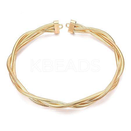 Iron Braided Round Snake Chains Choker Necklaces NJEW-T016-03G-1