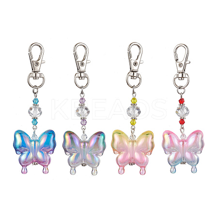 4Pcs Acrylic Butterfly Pendants Decorations HJEW-JM01595-1