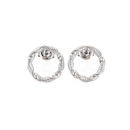 Non-Tarnish 304 Stainless Steel Hollow Ring Stud Earrings for Woman EJEW-N097-003P-1