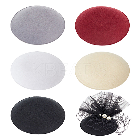 5Pcs 5 Colors EVA Cloth Teardrop Fascinator Hat Base for Millinery AJEW-FG0003-19-1