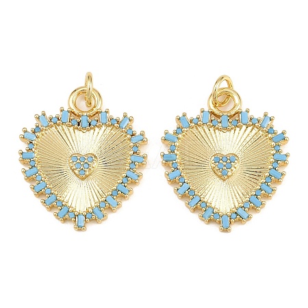 Brass Micro Pave Cubic Zirconia Pendants KK-L275-71B-G-1