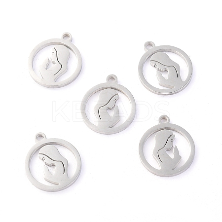 Non-Tarnish 304 Stainless Steel Pendants STAS-O142-54P-1