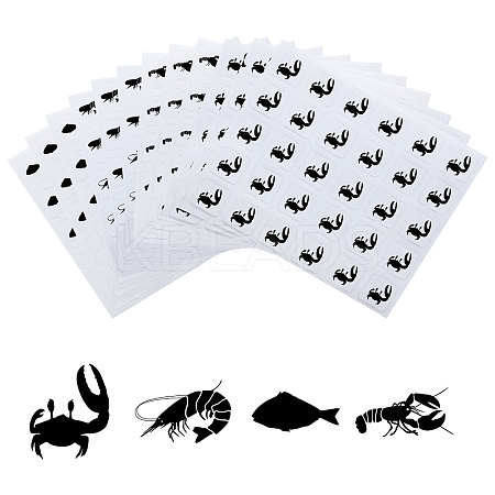 Olycraft 40 Sheets 4 Patterns PVC Waterproof Self-Adhesive Sticker Sets STIC-OC0001-11A-1