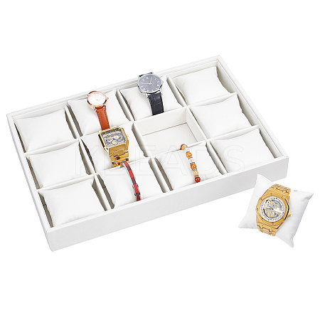 12-Slot MDF Covered with PU Leather Watch Organizer Trays AJEW-WH0348-718A-1