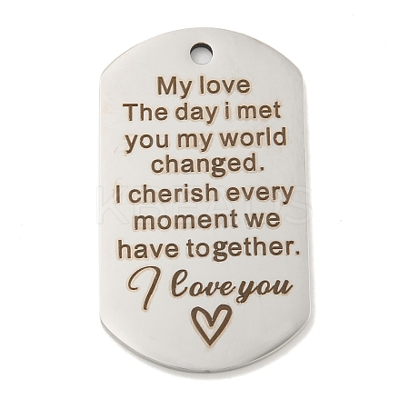 Non-Tarnish Valentine's Day 201 Stainless Steel Pendants STAS-L079-02P-08-1