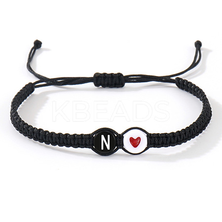 304 Stainless Steel Alphabet Beads Braided Bead Bracelets RY3090-40-1