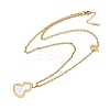 Ion Plating(IP) 304 Stainless Steel Pave Natural Shell Gourd Pendant Cable Chain Necklaces for Women NJEW-M078-02G-01-4