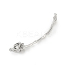Brass Curved Bar Flower Connector Charms KK-P302-07P-2