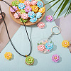 50Pcs 5 Colors 3D Opaque Resin Cabochons RESI-TA0005-02-7