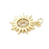 Brass Micro Pave Clear Cubic Zirconia Pendants KK-B141-45G-01-2