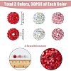 90Pcs 3 Colors Valentine's Day Theme Polymer Clay Rhinestone Round Beads RB-HY0001-02-2