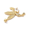 Rack Plating Brass Micro Pave Cubic Zirconia Pendants KK-E281-22G-3