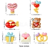 7Pcs 7 Styles Ring/Box/Lock/Envelope/Bear/Balloon/Hot Air Balloon Valentine's Day Theme Opaque Resin Decoden Cabochons RESI-FS0001-69-4