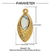 304 Stainless Steel with Synthetic Turquoise Pendants STAS-OY005-08G-2