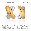 Two Tone 304 Stainless Steel Stud Earrings for Women AL8975-6