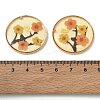 Plating Brass & Transparent Epoxy Resin & Dried Flower Pendants RE-CBAA153-06B-3