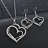 Heart Alloy Crystal Rhinestone Pendant Necklace & Dangle Earring Sets FS-WG8597C-02-1