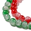 Crackle Baking Paint Imitation Jade Glass Beads Strands DGLA-T003-6mm-M-2