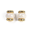 Resin Beads with Brass Rhinestone Rondelle KK-H490-05G-07-1